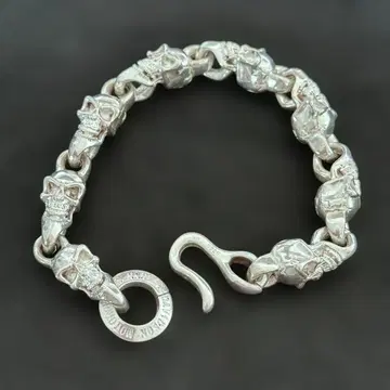 중후한 느낌 80s 스컬 팔찌 빈티지 실버925