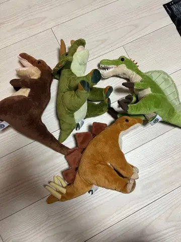 공룡 봉제 인형 세트 (티라노사우루스, 스테고사우루스)