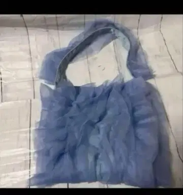 파란 튤 숄더백