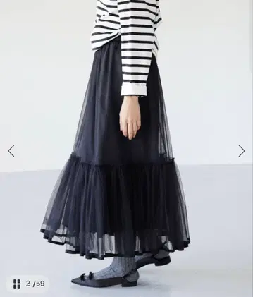 리본 튜튜 스커트 블랙 36 이에나