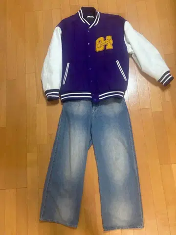 WEGO 바시티 자켓 데님 팬츠