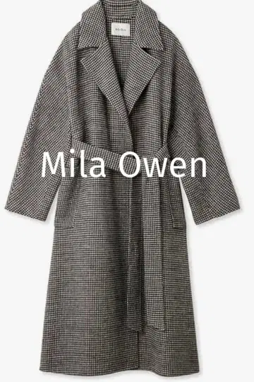 새상품급 Mila Owen 미라 오웬 접결 롱 트렌치코트 체크
