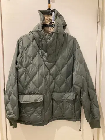 TAION 타이온 밀리터리 라인 충전솜 퀼트 후디 올리브
