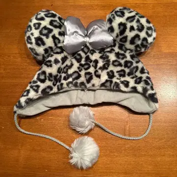 단종 TDR 미니 마우스 팬캡 레오파드 무늬 그레이