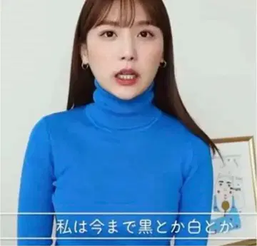 니트 ZARA 터틀 하이넥 블루