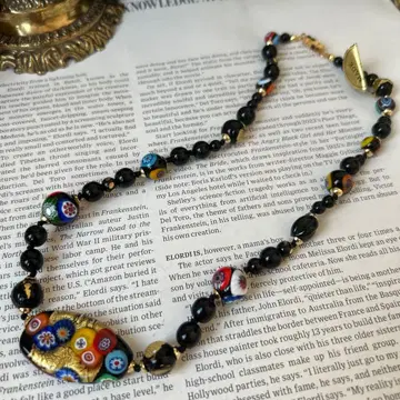 이탈리아제 베네치아 유리 목걸이 밀피오리