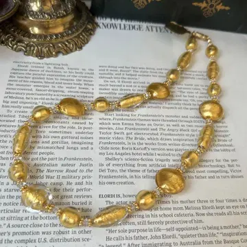 이탈리아제 베네치아 유리 목걸이 골드