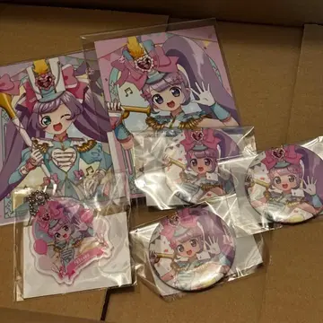 프리파라 마루쿠지 논 라라 캔뱃지 아크릴 키링 특전 브로마이드 세트