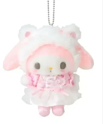 마이멜로디 화이트 고양이 발레리나 마스코트 키링