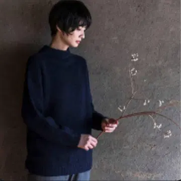 미사용 나카가와 마사시치 상점 린넨 울 니트 풀오버