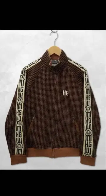 HG 체크 무늬 저지 브라운