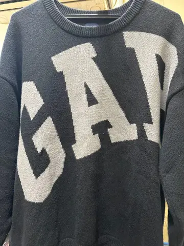 GAP 로고 스웨터 S 블랙 그레이