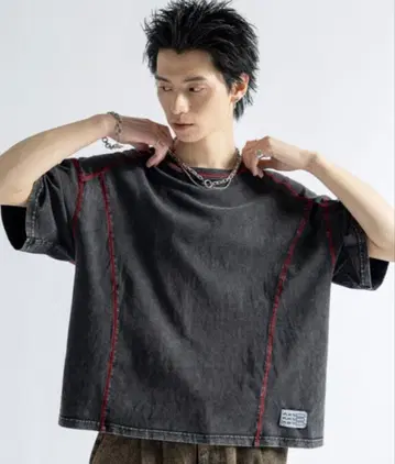 [ 새상품급 ] PLAN To 빈티지라이크 케미컬 워시 스티치 T셔츠