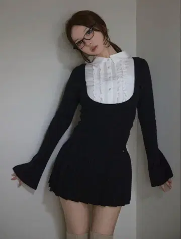 andmary Lotta 프릴 미니 드레스