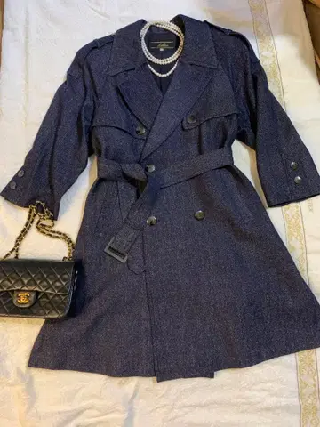 레리안 다크 네이비 트렌치코트