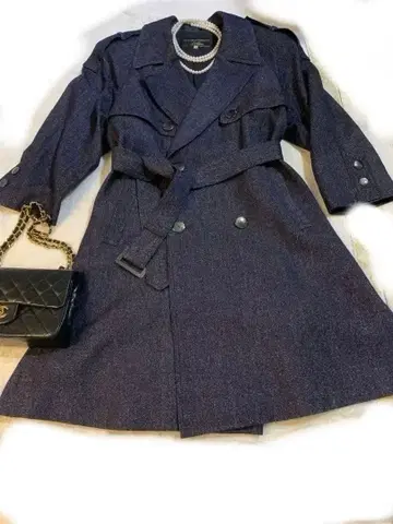 레리안 다크 네이비 트렌치코트