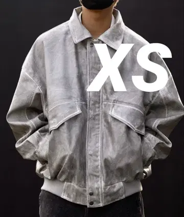 클레일 CLEL 하이 빈티지 디자인 인조 가죽 블루종 XS