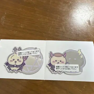 천사 악마 트레이딩 거울 스티커 토끼 밤만쥬 세트