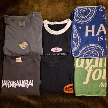 XL 사이즈 하루카미라이 티셔츠 긴팔 티셔츠 타월 세트 밴드 티셔츠