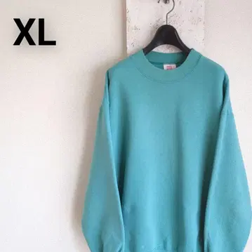 90s USA 구제 의류 Hanes 무지 맨투맨 XL 블루 플레인