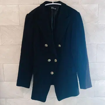 울 100% 블랙 테일러드 자켓 한국 허리 라인 미인 코트