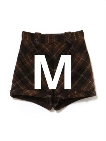 Andmary Ribbon check mini pants brown M