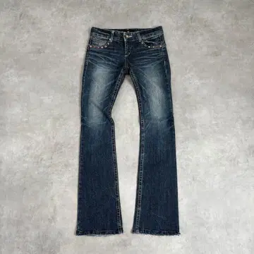 부츠컷 데님 플레어 헤이세이 y2k 갸루 스터드 기믹 슬림 레그