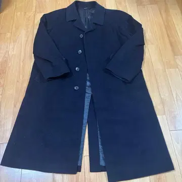 캐시미어 100% 롱 체스터 코트 네이비 남성용 무지 히요쿠