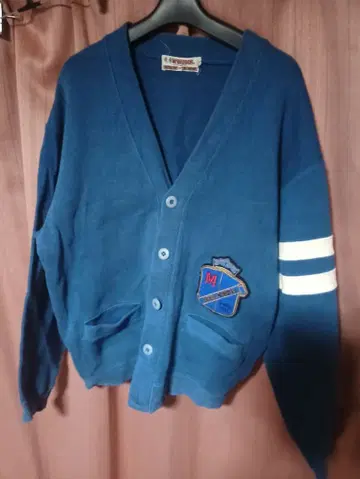 80s 90s 맥그리거 레터드 코튼 니트 가디건 Y2K