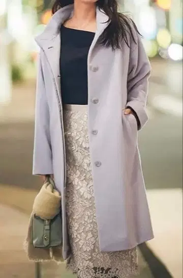 라이트 그레이 롱 코트 사이즈 36