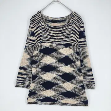 Cinderella & Company Limited 기하학 패턴 니트탑