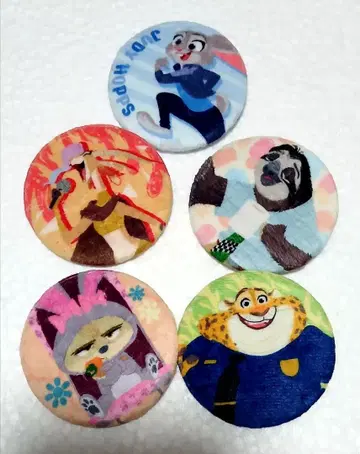 주토피아 영화 블라인드 복슬복슬 캔뱃지 주디 피닉 5개