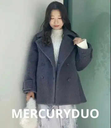 새상품급 머큐리 듀오 샤기 미들 코트 그레이