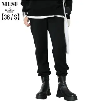 새상품급 두지엠 클라세 36 스무스 니트 조거 팬츠 골드 금장 장식 블랙