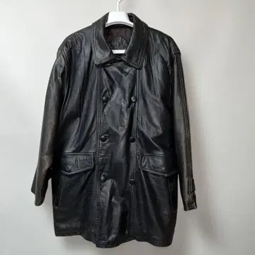 빈티지 블랙 가죽 더블 브레스트 자켓 가격 인하했습니다