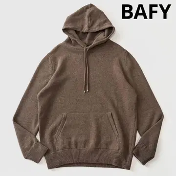 BAFY 바피 울 풀오버 니트 후드티 52 브라운