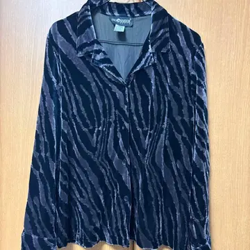 SAG HARBOR 제브라 패턴 벨로아 셔츠 자켓