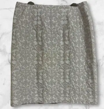 쿠 드 샹스 다마스크 무늬 타이트 스커트 모 61% S 사이즈