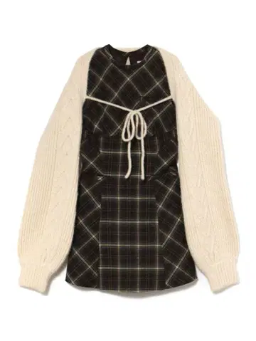 andmary Mimi check set mini dress black