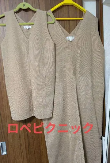 로페피크닉 모자 시밀러룩 니트 원피스