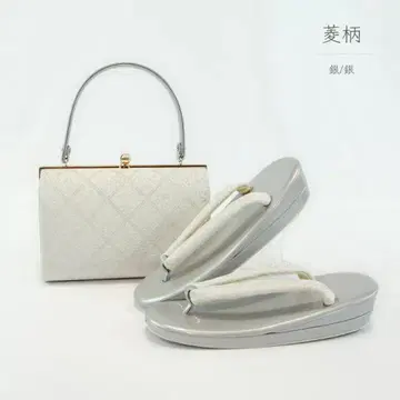 미사용 새상품 예복용 사가니시키 실버 계열 조리 백 세트 프리 사이즈