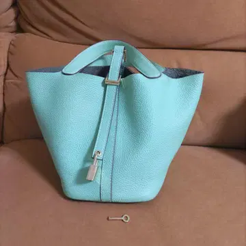 그린 가죽 핸드백 열쇠 포함