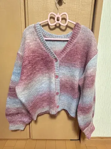 WEGO 핑크 블루 스트라이프 니트 free 사이즈