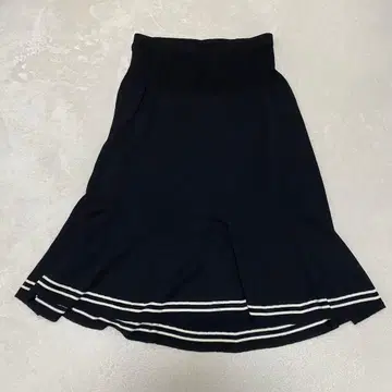 CARA O CRUZ 롱 스커트 밴딩 블랙 밑단 라인 M