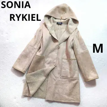 SONIA RYKIEL 후드 부착 보아 안감 무스탕 코트 2way 38