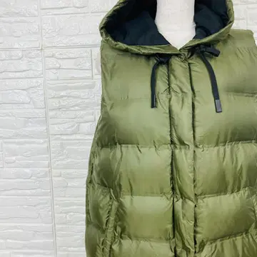 자라 ZARA 다운 베스트 롱 후드 L 새상품급 [ 2687-29 ]