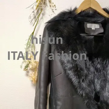 Hisun ITALY Fashion 무스탕 퍼 코트 양가죽 아우터