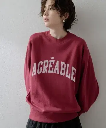 [ THE PAUSE ] 로고 맨투맨 풀오버 보르도