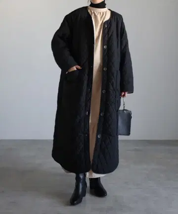 매트 타프타 x 보아 리버서블 롱 코트 블랙