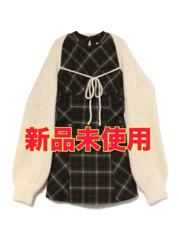 andmary Mimi 체크 세트 미니 드레스